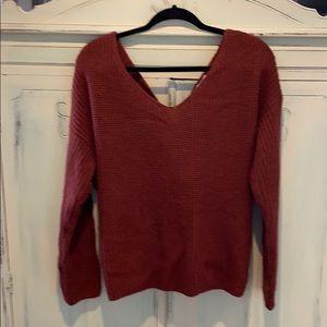 Red Twist back sweater